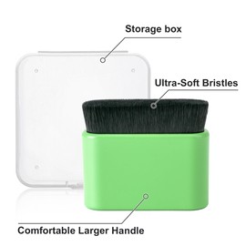 BABYSHEEP Tire Shine Applicator Brush - Automotive Tire Dressing Applicator Brush,Vegan Tire Shine Brush with Protective Box for Auto Detailing Cleaning Service,Bigger Size (Green-M)