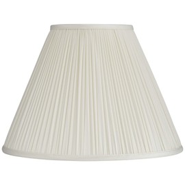 Beige Mushroom Pleated Large Empire Lamp Shade 7" Top x 16" Bottom x 12" Slant x 11.25" High (Spider) Replacement with Harp and Finial - Springcrest