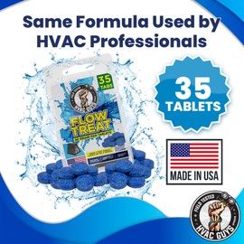 HVAC Guys AC Drain Pan Tablets 35PK | Flow Treat Tablets Prevents Odors, Keeps HVAC Drain Pan Clean, Prevents Overflow | One Tablet Lasts up to 4 Weeks