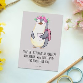 Mr. & Mrs. Panda Postcard Daughter Expert - Gift, Positive Chaos, Quote, Decor, Postcards, Ingenuity, Children, Thank You