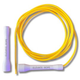 Elevate Speed Rope Max Night (Power) - Black - Professional Skipping Rope Made of Durable PVC with Nylon Core - 5 mm - Length Max. 3 Metres - Extremely Strong Black Handles (Yellow Sun)