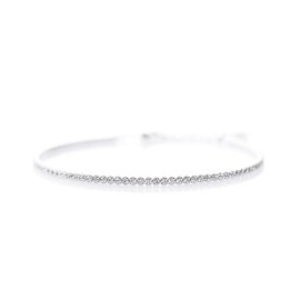 Lucoro Tennis Bracelet for Women, Sterling Silver, 925, Zirconia, Adjustable Length, 16-19 cm, Minimalist Women's Jewellery, Very Fine Bracelet, 1.8 mm Thickness, Sterling Silver, Cubic Zirconia