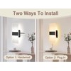 Plug in Wall Sconce with Remote Control, 3000K-6500K Stepless Color