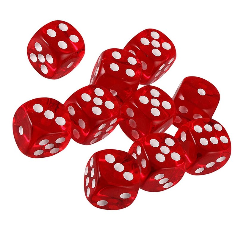 Yiotfandoll 10PCS Polyhedral Dice - D6 Acrylic Dice (16mm, Transparent