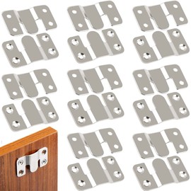 16Pcs Stainless Steel Interlock Hanging Buckle,Flush Concealed Mount Brackets Stainless Steel Z Clip Bracket Interlock Hanging Buckle Mountain Buckle for Picture Display Art Gallery