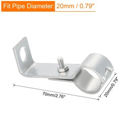 uxcell L Shaped Standoff Pipe Clamp Strap Fit for 3/4" Pipe Right Angle Pipe Support Wall Ceiling Mount Metal Rigid Bracket for Pipe Tube, 70mm Length