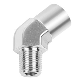 Yoebor Forged 316L Stainless Steel Pipe Fitting, 45 Degree Street Elbow, 1/8" NPT Male x 1/8" NPT Female (Pack of 2)