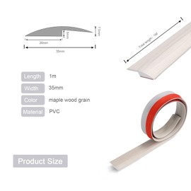 1M PVC Carpet Tack Strip Self -Sticking, Carpet Edge Protector, Peel and Stick Carpet Tiles for The Threshold Floor with Carpets, Transition Height is Less Than 5mm (Gray Wood Grain)