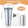 4Pcs Galvanized Metal Vases, 10 Inch, Rustic Tall Flower Buckets