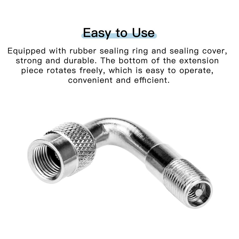 6-Pack Valve Stem Extenders, Mellbree 45 Degree 90 Degree 135