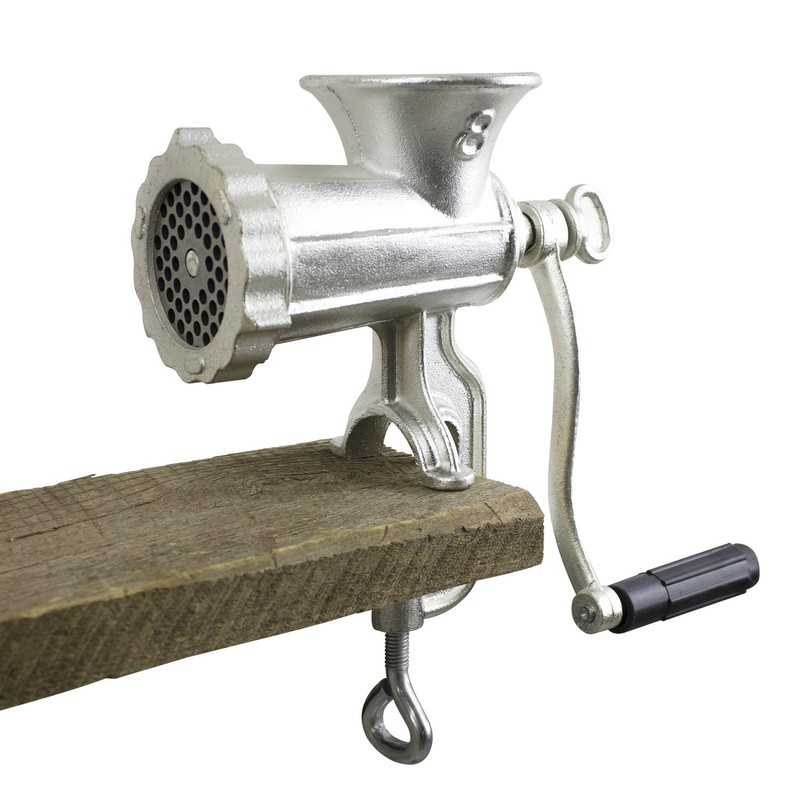Chard HG-8, #8 Hand Grinder, Silver, Tin-Coated Cast Iron