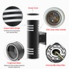 Sytmhoe Cylinder Outdoor Wall Lights 2Packs, Black Modern Up Down
