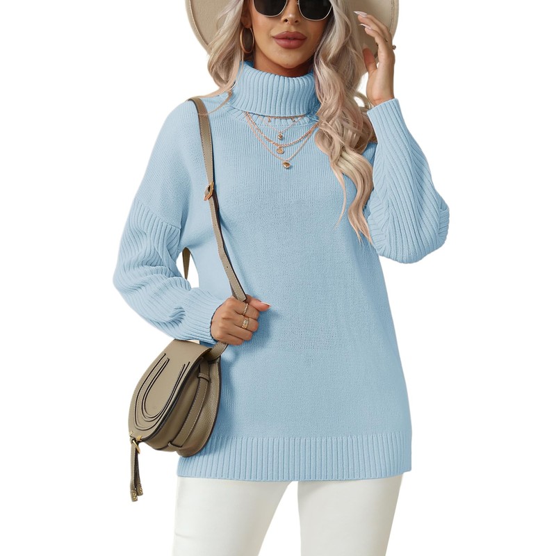 Jouica Womens 2025 Fall Turtleneck Oversized Long Batwing Sleeve Cream