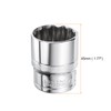 sourcing map 12-Point Socket 1/2" Drive 27mm Deep 45# Steel