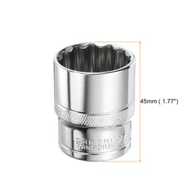 sourcing map 12-Point Socket 1/2" Drive 27mm Deep 45# Steel Metric Shallow Drive Sockets Polishing Chromed Square Sockets Mechanic Hand Tool for Car Repair Mechanical Maintenance Home Use
