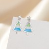 Christmas Tree Stud Earrings for Women Girls, 925 Sterling Silver