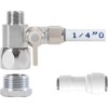 Feed Water Adapter Water Line Splitter,Brass Water Supply Valve,Faucet Valves,Feed