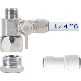 Feed Water Adapter Water Line Splitter,Brass Water Supply Valve,Faucet Valves,Feed Water Adapter for Refrigerators, Ice maker, Reverse Osmosis,RO Water Filter Systems