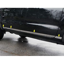 707Motoring Stainless Polished Chrome Body Side Molding Accent Trim (2" Wide) 8PC, Compatible with Ford Ranger 2019-2020 (4-Door, Pickup Truck, Super Crew Cab)