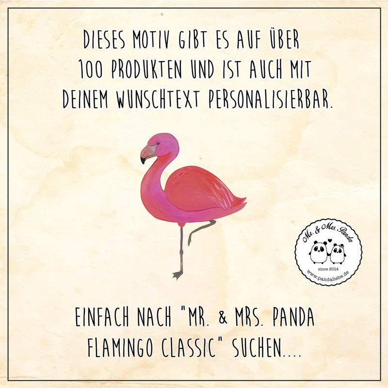 Mr. & Mrs. Panda Flamingo Classic Cosmetic Bag, White, Hand