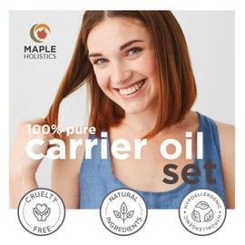 Pure Carrier Oils for Essential Oils - DIY Skin Care Set with Hair Oils Skin Oils for Body Care Moisturizers for Face and Body plus Nail Care - Anti Aging Skin Care DIY Beauty Products Carrier Oil Set