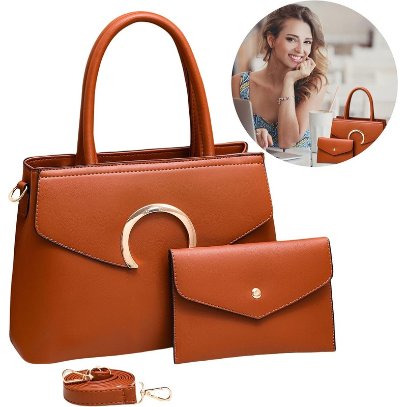 Juego de 2 bolsos de hombro para mujer con bolso