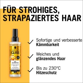 Gliss Express Repair Conditioner Oil Nutritive (200 ml), Conditioner Nourishes Straw, Damaged Hair, Conditioner with Heat Protection up to 230 °C