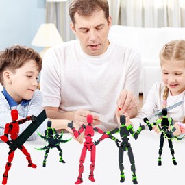 T13 Action Figure,2Pcs Titan 13 Action Figure 3D Printed Multi-Jointed Movable Dummy 13 for Stop Motion Animation Desktop Decorations (2Pcs A)