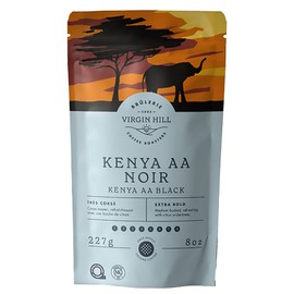 Virgin Hill Coffee - Kenya Black AA - Extra Bold Intensity & Extra Dark Roast - Half Pound of High-Grade Ground Coffee - 8oz / 227 grams
