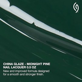 CHINA GLAZE Esmalte de Uñas Midnight Pine, Verde Bosque Profundo, Color de Alta Pigmentación, secado rápido, resistente al astillado, 14 ml