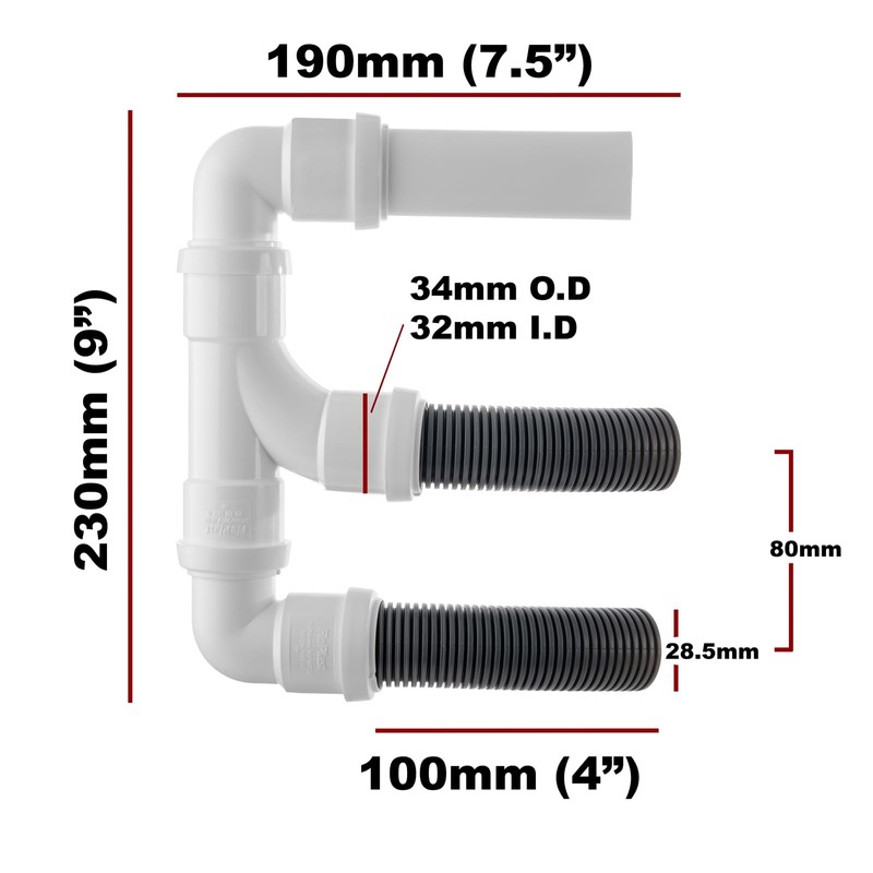 BITS4REASONS New Model Caravan (Twin) Waste Water Outlet Pipe System