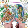 4 Sets DIY 3D Mini Bottle House Sticker Scenes with