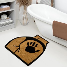 ASTRAG Butt Shaped Bathroom Rugs Sexy Butt Bath Mat Extra Soft Fluffy Water Absorbent Floor Mats Non-Slip Washable Shower Carpet Funny Home Decor Cartoon Rugs for Bedroom, 2.3FT (Black)