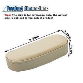 smilfuy Car Armrest Support Cover, Soft Leather Auto Side Door Arm Rest Pillow for Elbow Knee, Vehicle Center Console Cushion Pad with Storage Box, Car Accessory for Comfort Driving (Beige, Up-Down)