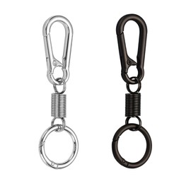 Xuduvay Simple Strong Metal Keychains Keyring Key Chain Ring Clip Holder Organizer for Home Car Keys Key Finder Women Men (black+silvery)