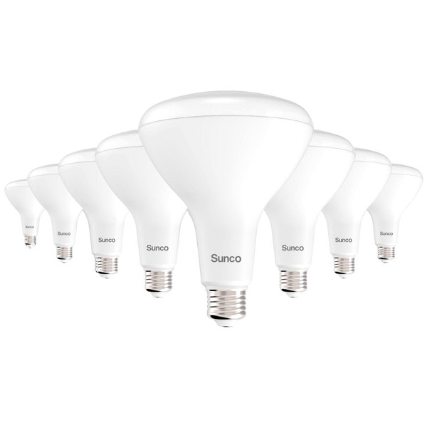 Sunco BR40 LED Light Bulbs, Indoor Flood Light, Dimmable, 3000K Warm White, 100W Equivalent 17W, 1400 LM, E26 Base, Recessed Can Light, High Lumen, Flicker-Free - UL & Energy Star 8 Pack