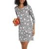 ENJOYNIGHT Women's Long-Sleeved Cotton Sleep Shirt, Print Sleepshirt, Sleepwear, Nightdress,
