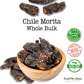 Sweet Pea Spices Dried Morita Chile Peppers - Bulk - Chile Morita - Dried Chile Chipotle Morita - 4 oz