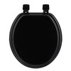 Black Round Molded Wood Toilet Seat 17 Inches