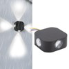 4 Sided Luminous Wall Lamp Double Head Waterproof LED White