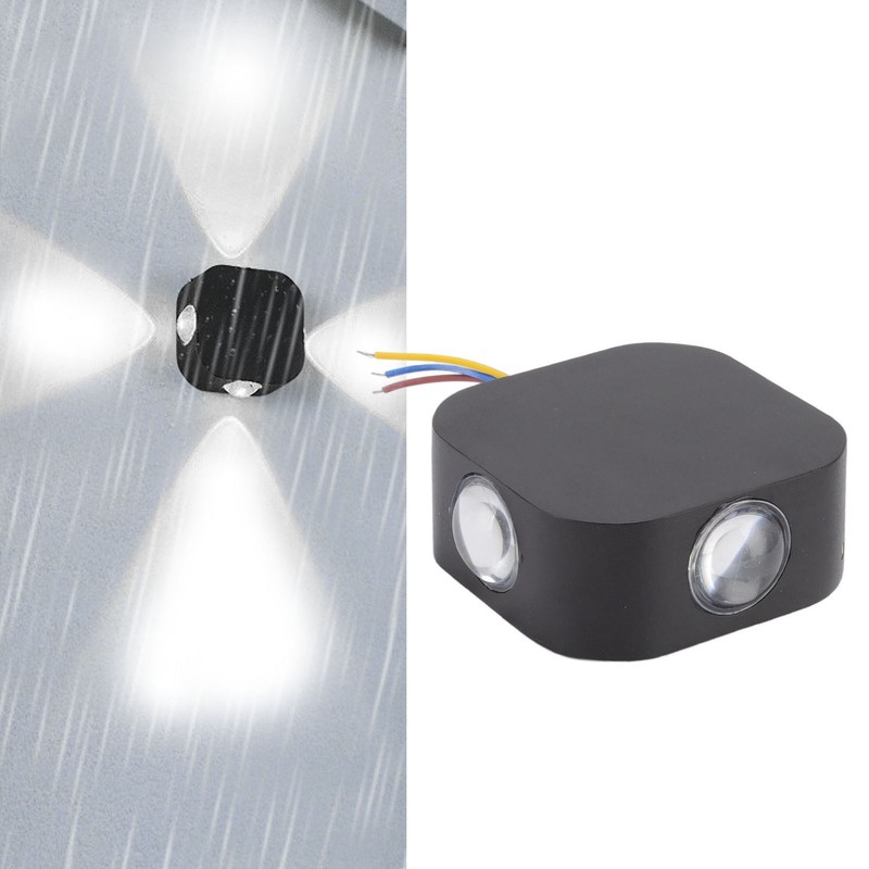 4 Sided Luminous Wall Lamp Double Head Waterproof LED White
