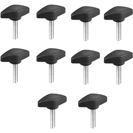 MACHSWON Clamping Handle Screw Knobs Handle for Lathes Mechanical Equipment Instruments and Industrial Equipment Clamping Knob Threaded T-Shape Black M6 x 30mm 10pcs