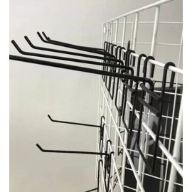 Exhibidores en Alambre Pulido 100 Pz Gancho Blister Para Reja Todas Las Medidas 3/16 Negro