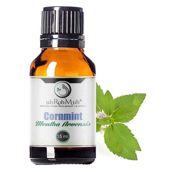 uh*Roh*Muh Cornmint Essential Oil - 100% Pure & Natural Essential Oil for Aromatherapy, Home Essential Diffuser Oil, Refreshing Minty Aroma for Aromatherapy and Skincare - Sourced from India 15ml