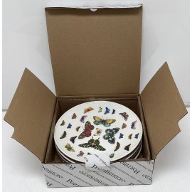 Portmeirion Set of 4 Plates Botanic Garden Harmony Collection White 8.5 In.