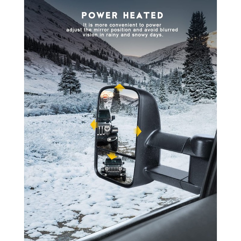 OCPTY Pair Set Power Adjusted Heated View Towing Mirrors for