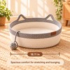 Interactive Woven Cat Bed with Toy Tail – 3-in-1 Cotton
