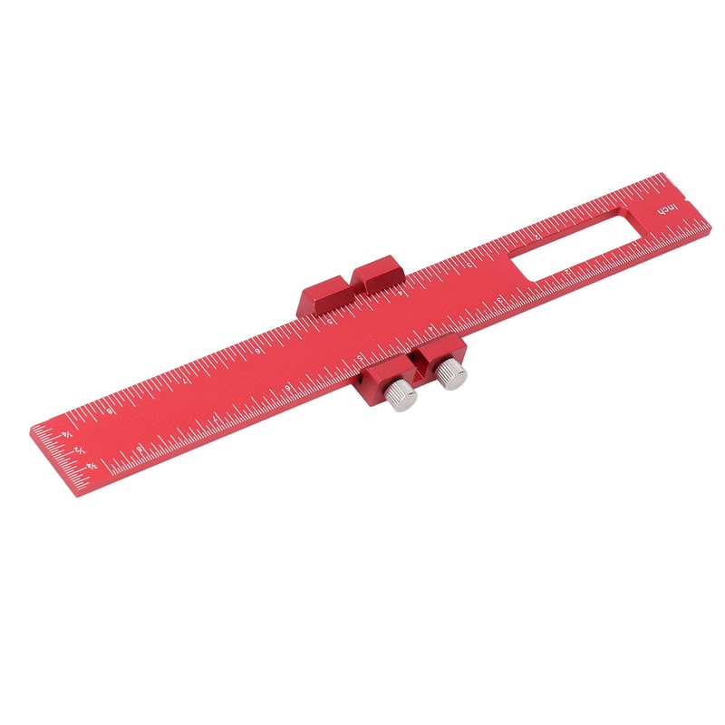 8in Woodworking Marking Ruler Multifunctional Aluminum Alloy Portable Woodworking Scribing