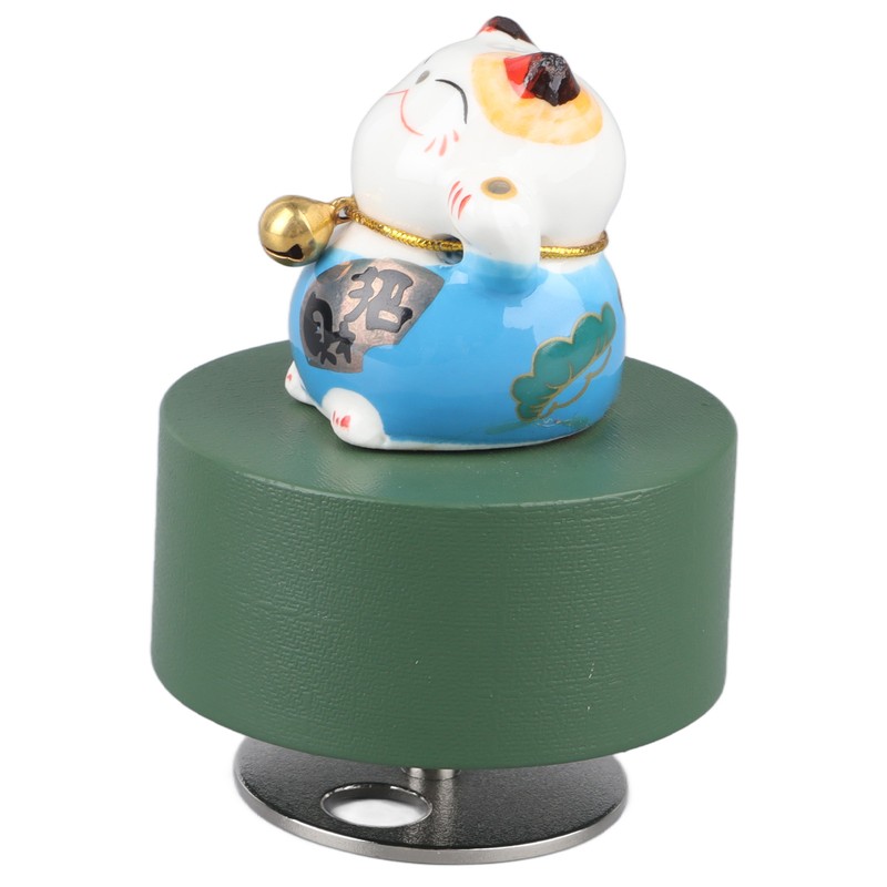 Music Box Round Shape Fortune Cat Style Pleasing Melody Exquisite