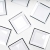 MATANA - 20 Square Plastic Small Dinner Party Plates, Silver